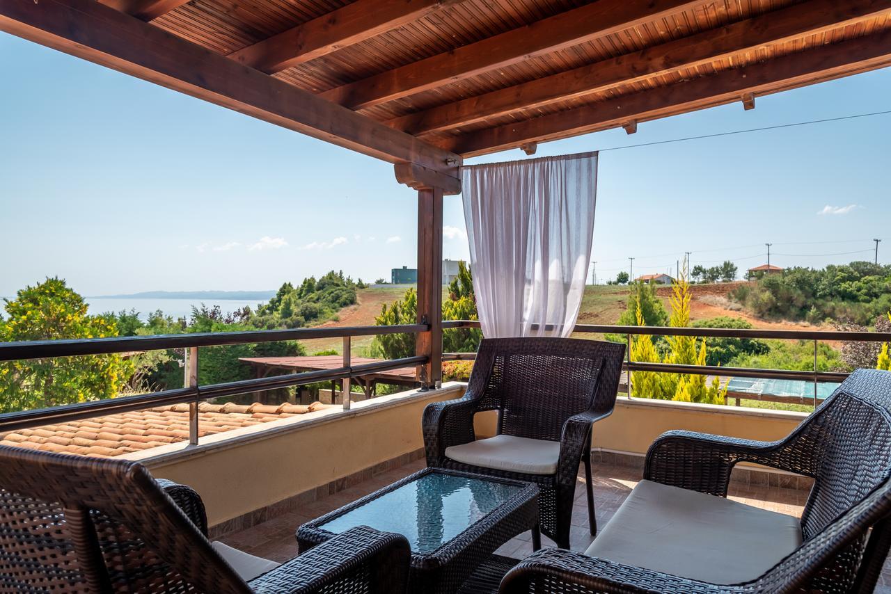 Blue Thea Luxury Villa In Afitos エクステリア 写真